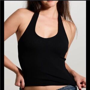 Klassy Network Ribbed Halter Black Brami